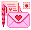 Pixel art of a love letter set