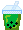 pixel art of a green boba tea