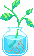 pixel art of a plant propagation station