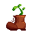 Pixel art of a boot with a plant in it, refrencing the same boot from Wall-E